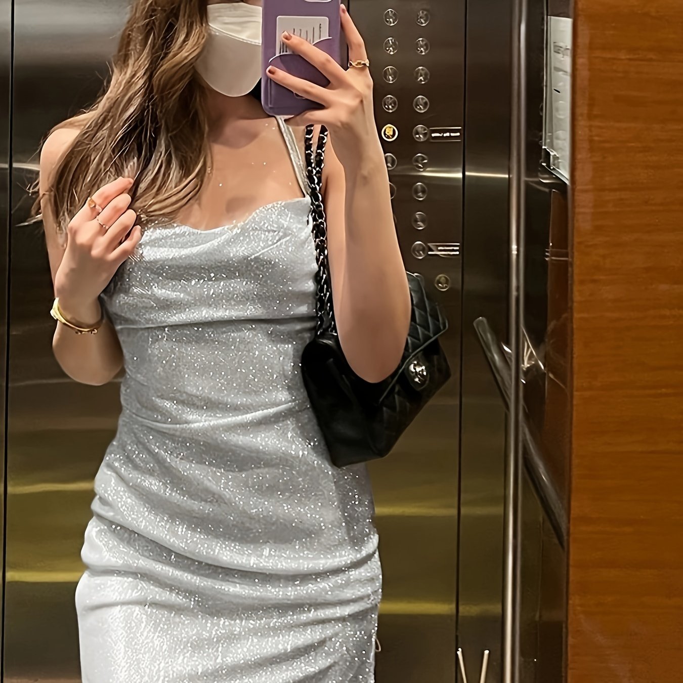 Sixsr Spaghetti Strap Cowl Neck Dress, Elegant Sleeveless Tie Back Backless Bodycon Dress, Women's Clothing
