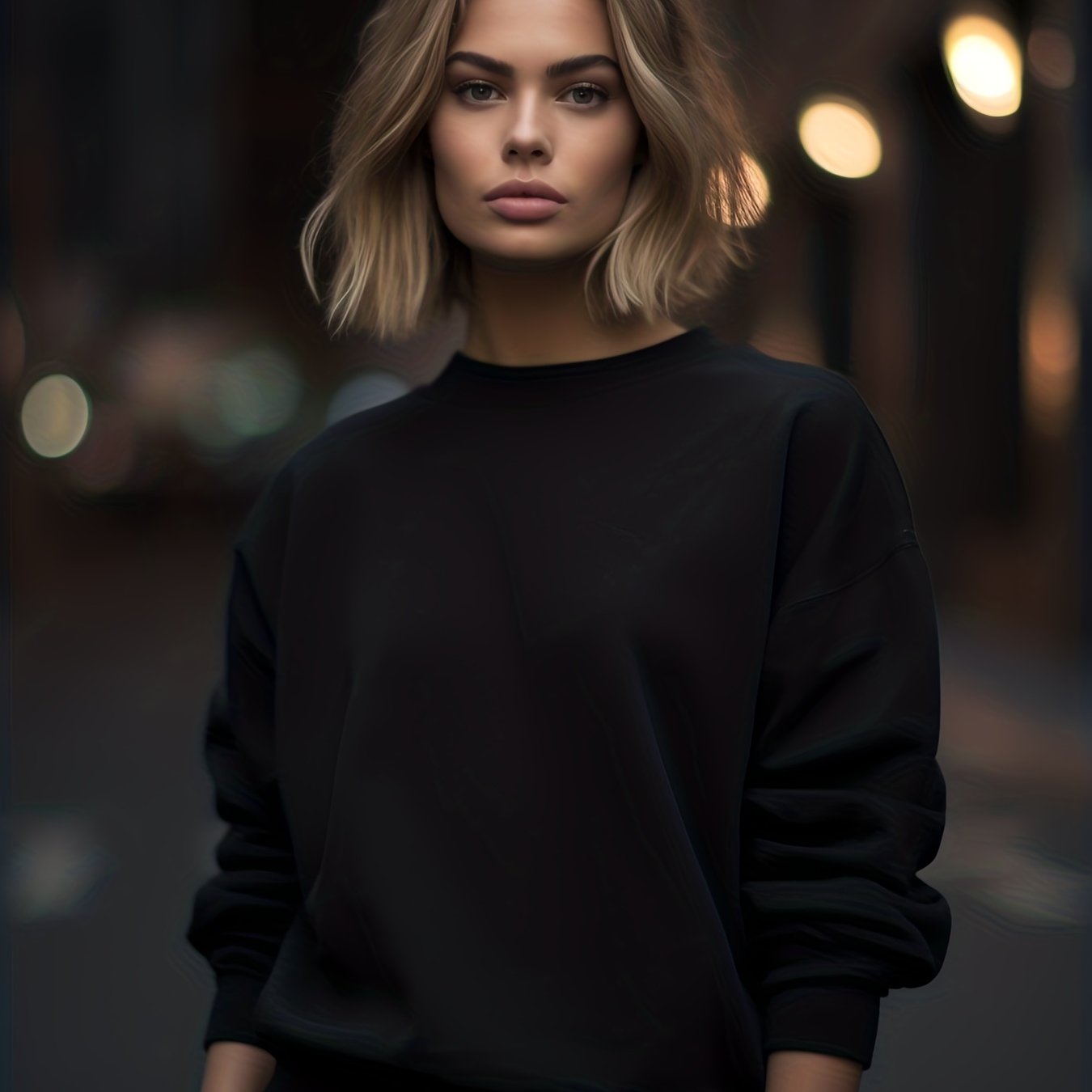 Sixsr Plus Size Casual Sweatshirt, Women's Plus Solid Long Sleeve Round Neck Slight Stretch Sweatshirt