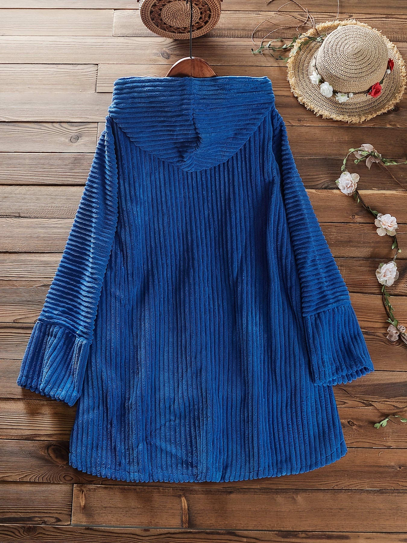 Sixsr Plus Size Casual Coat, Women's Plus Plush Long Sleeve Button Up Turn Down Collar Coat