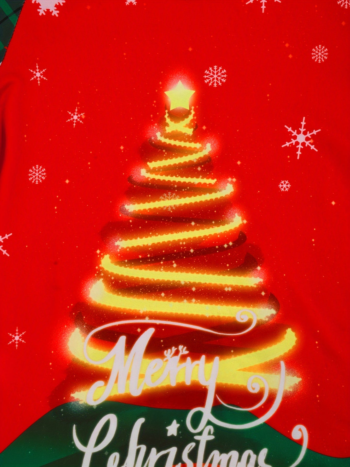 Cozy Christmas Plaid Print Youngsters' Pajama Set - Flame-Resistant, Soft Knit Fabric with Long Sleeve Top & Pants for Boys and Girls