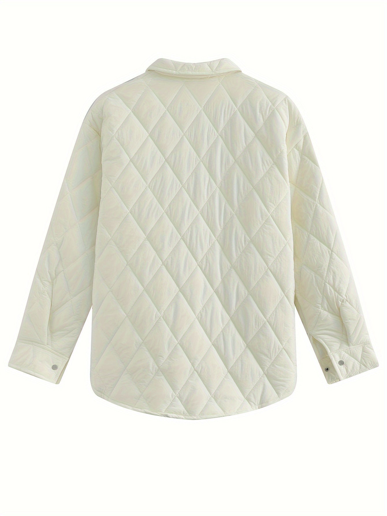 Sixsr Button Front Puffy Coat, Long Sleeve Pocket Outerwear For Fall & Winter, Women's Clothing