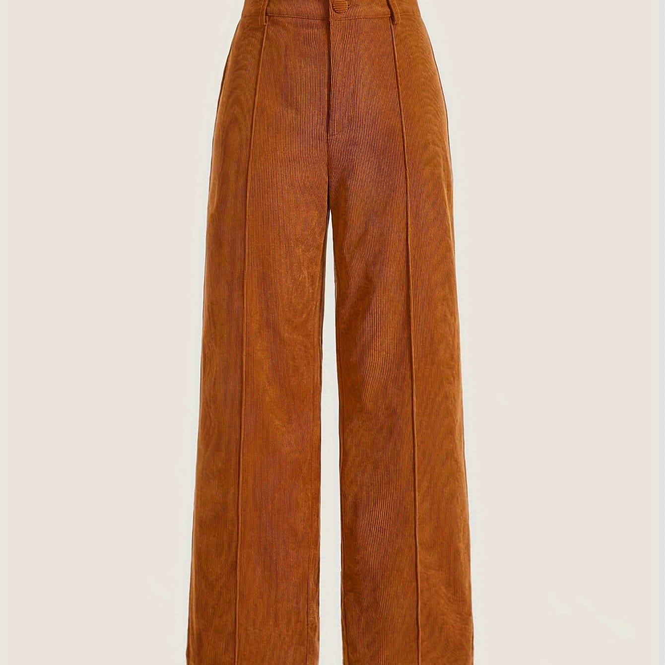 Sixsr Solid Corduroy Button Front Pants, Casual Wide Leg Pants For Fall & Winter, Women's Clothing