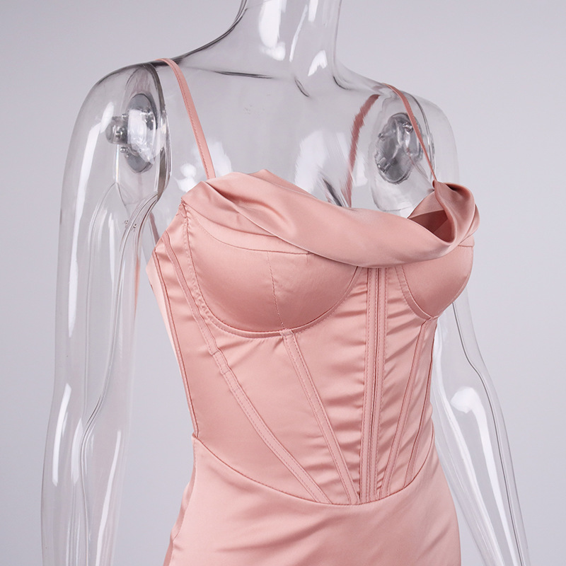 sixsr High Quality Satin Bodycon Dress Women Party Dress New Double Layer House of Cb Bodycon Dress Celebrity Evening Club Dress