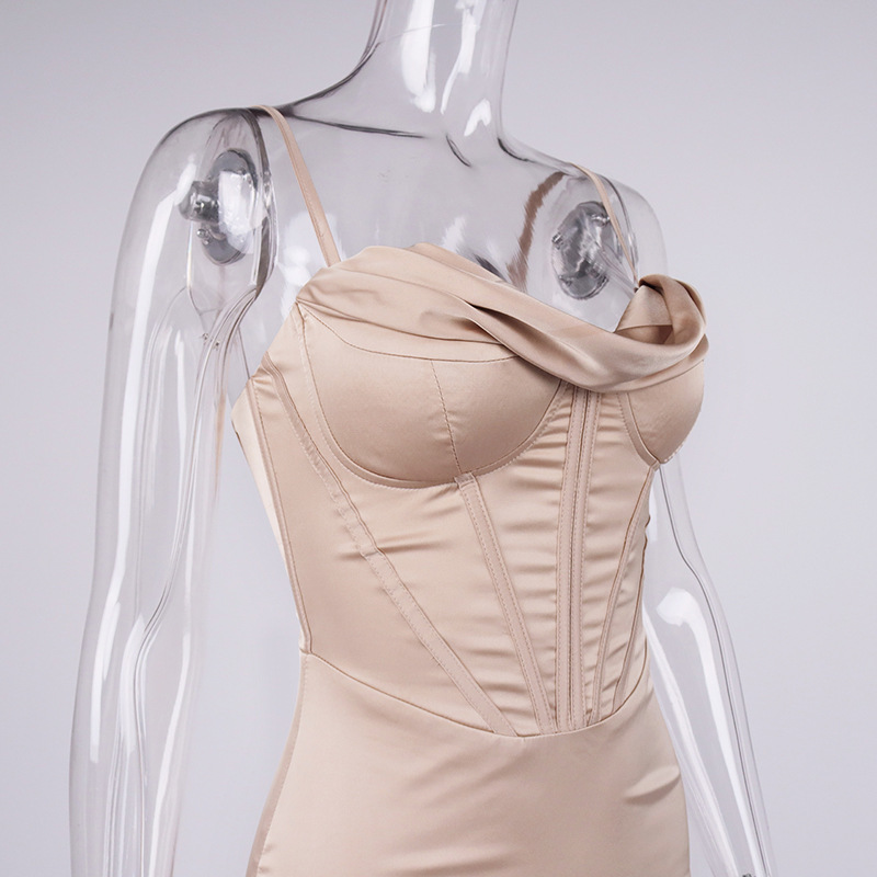 Sixsr trends high quality Giyu Night Clubwear Party Satin White Dresses Women Summer Sexy Bodycon Midi Vestidos Spaghetti Strap Backless Corset Dress