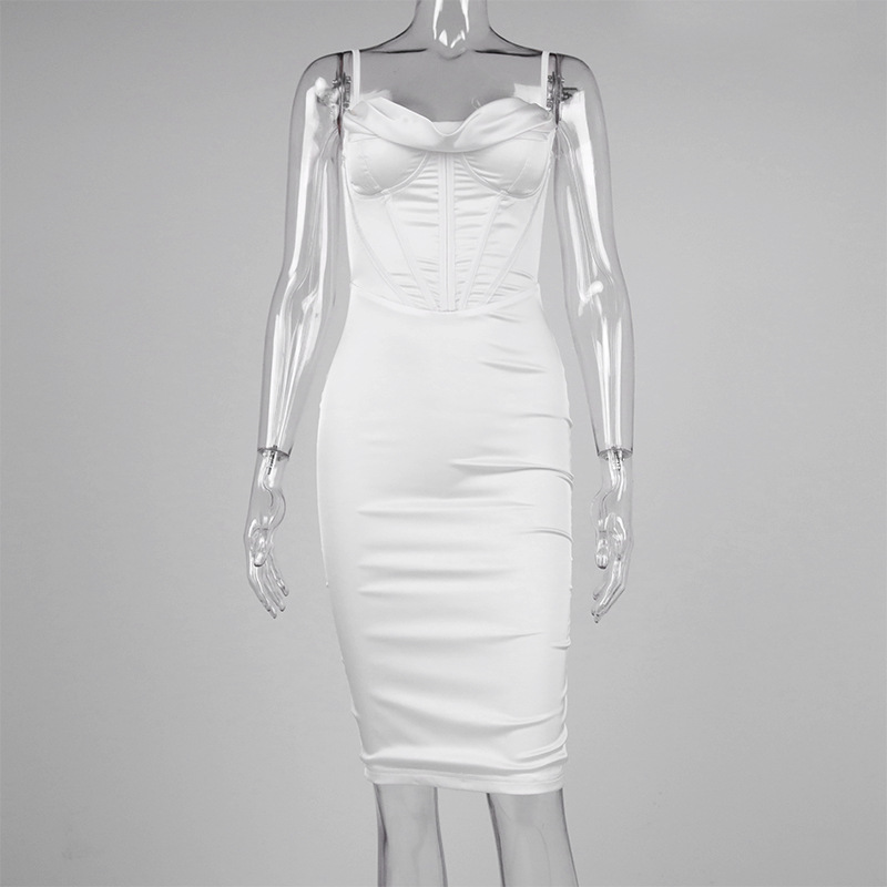 sixsr High Quality Satin Bodycon Dress Women Party Dress New Double Layer House of Cb Bodycon Dress Celebrity Evening Club Dress