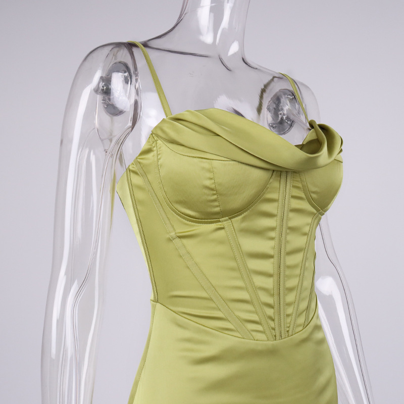 Sixsr trends high quality Giyu Night Clubwear Party Satin White Dresses Women Summer Sexy Bodycon Midi Vestidos Spaghetti Strap Backless Corset Dress