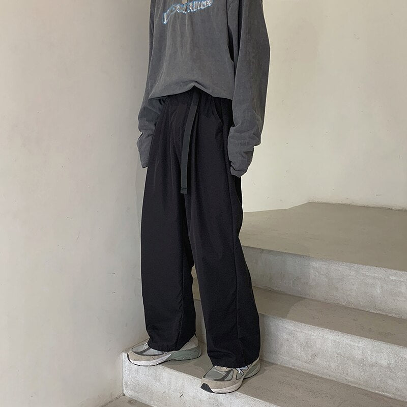 Sixsr 3 Color Casual Pants Men Fashion Retro Oversized Wide Leg Pants Men Japanese Streetwear Loose Straight Cargo Pants Mens Trousers