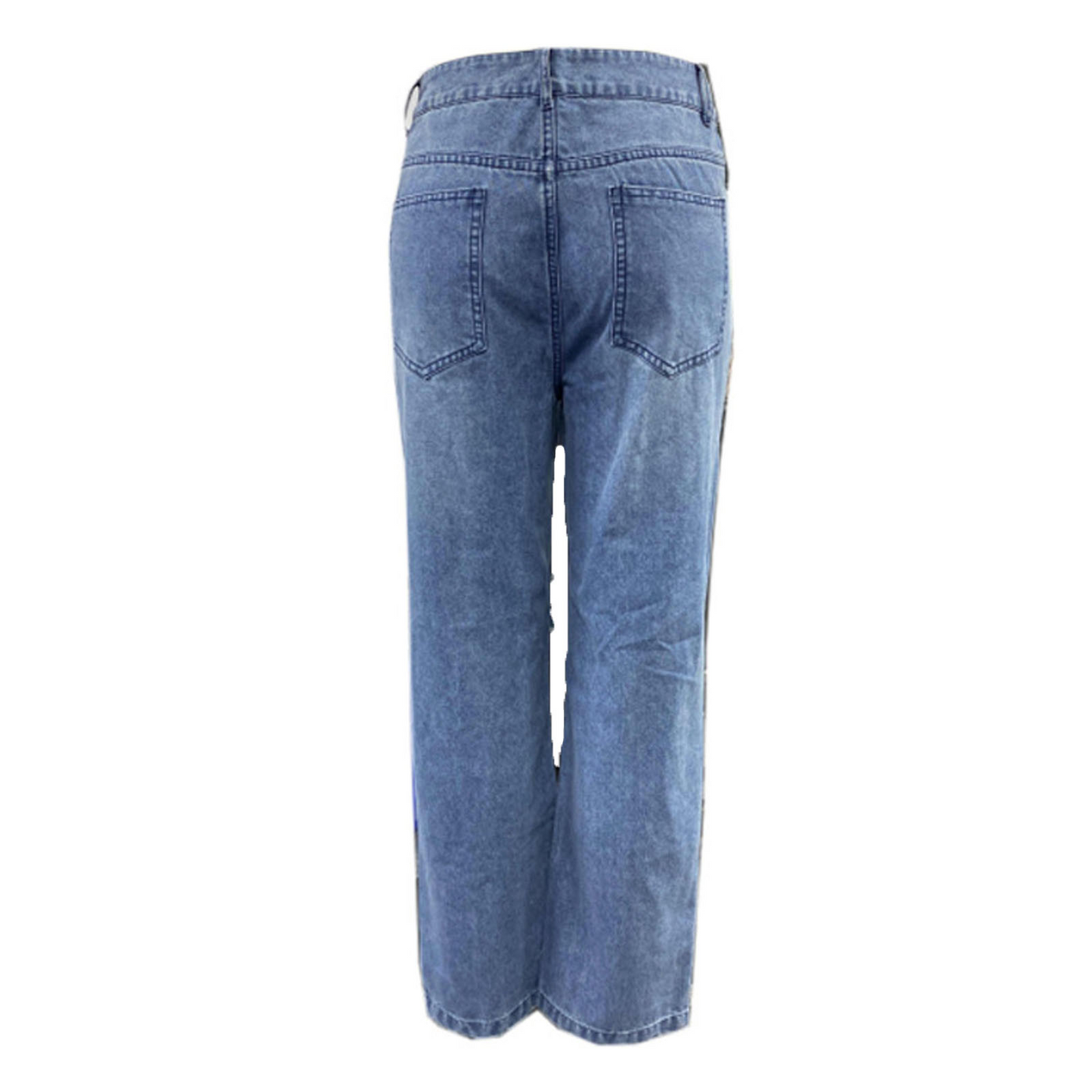 Sixsr Baggy Jeans Straight Leg Ripped Jeans For Women Fashion Loose High Streetwear Women High Waist Pants Hole Boyfriend Trousers