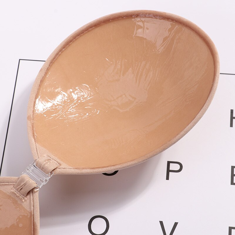 Sexy Women Invisible Push Up Bra Self-Adhesive Silicone Bust Front Closure Sticky Bra 1/2Pcs Backless Strapless Bra