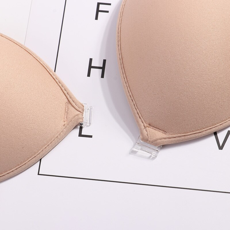 Sexy Women Invisible Push Up Bra Self-Adhesive Silicone Bust Front Closure Sticky Bra 1/2Pcs Backless Strapless Bra