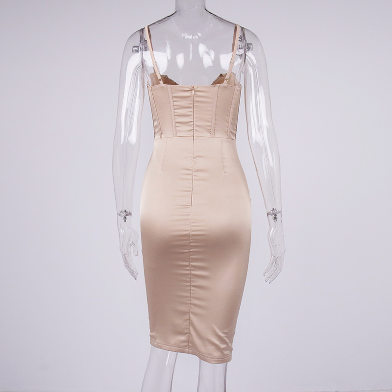 sixsr High Quality Satin Bodycon Dress Women Party Dress New Double Layer House of Cb Bodycon Dress Celebrity Evening Club Dress