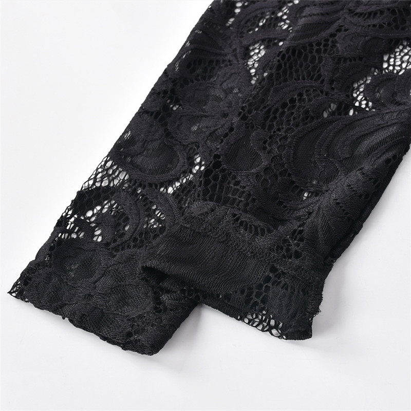 sixsr Tassel Stitching Sexy Dress For Women Evening Clubbing Party Square Collar Halter Hollow Out Backless Lace Mini Dress