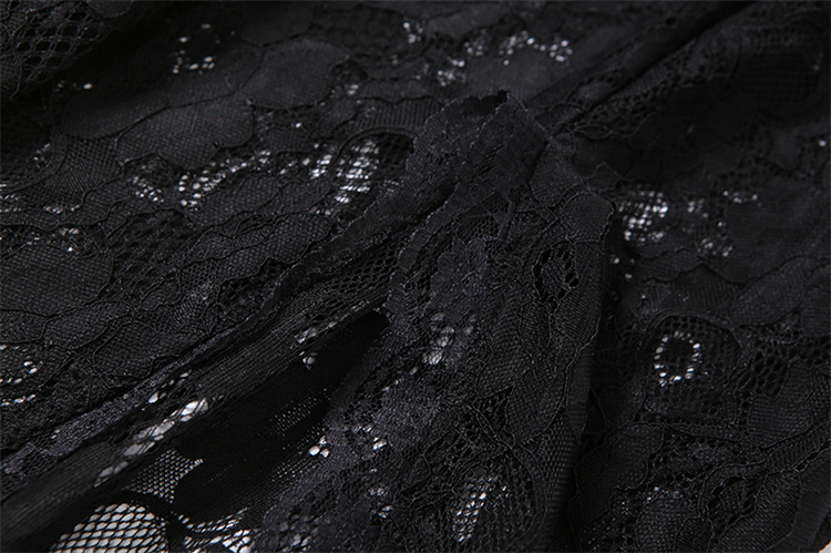 Sixsr Hot Sale Boho Korean New Mature Woman Sexy Square Collar Lace Mesh Transparent High Waist Split Goddess Full Sleeve Long Dress Dresses 8P