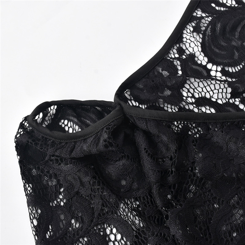 sixsr Tassel Stitching Sexy Dress For Women Evening Clubbing Party Square Collar Halter Hollow Out Backless Lace Mini Dress