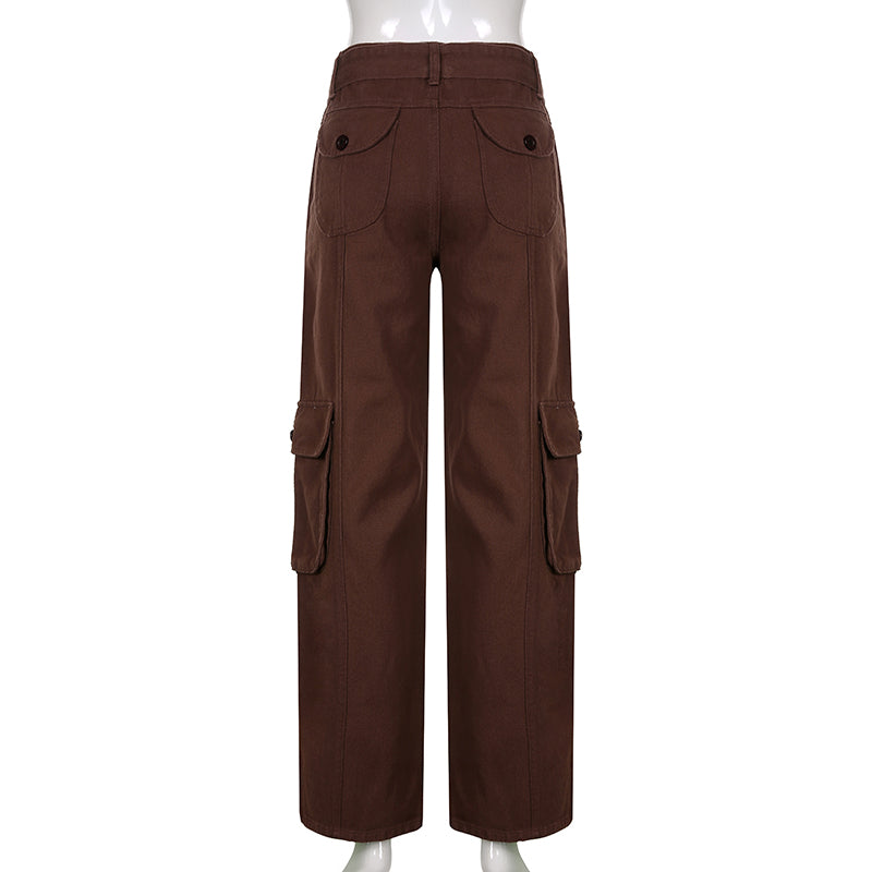 Sixsr Hot Sell Quality Grunge Streetwear Cargo Pants Woman Low Waist Baggy Mom Jeans Vintage 90s Hippie Wide Leg Denim Trousers Korean Outfits