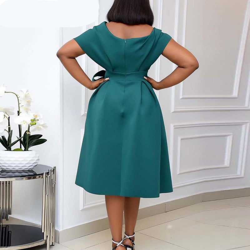 Sixsr Women Solid Elegant Evening Party Dress Formal Classy Party Gowns Dress