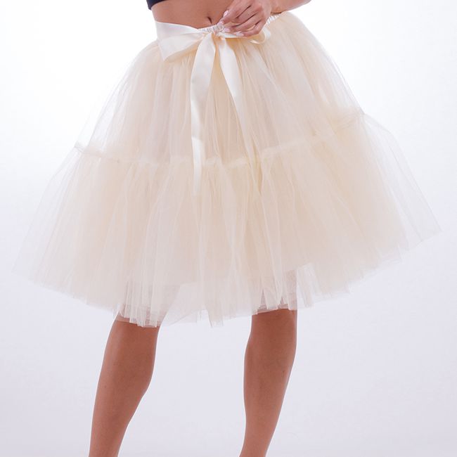 sixsr Petticoat 5 Layers 60cm Tutu Tulle Skirt Vintage Midi Pleated Skirts Womens Lolita Bridesmaid Wedding faldas Mujer saias jupe