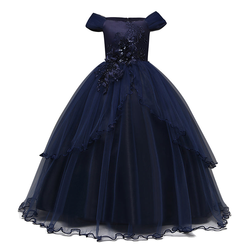 sixsr Red Girl Lace Embroidery Christmas Birthday Party Dress Flower Wedding Gown Formal Kids Dresses For Girls Teen Clothes 6 14 Yrs