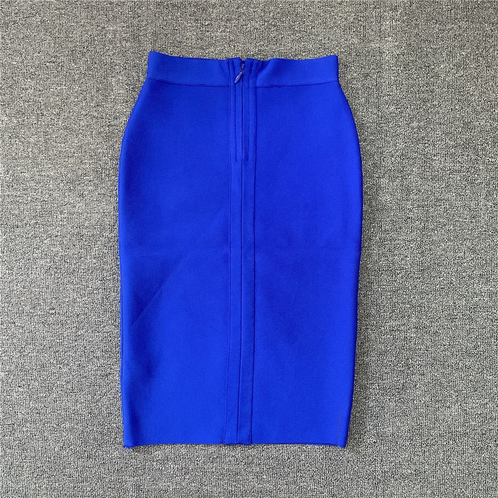 sixsr High Quality Women New Rayon Bandgae Skirt Elegant Pencil Skirt Celebrity Sexy Club Party Wear Vintage Vestios