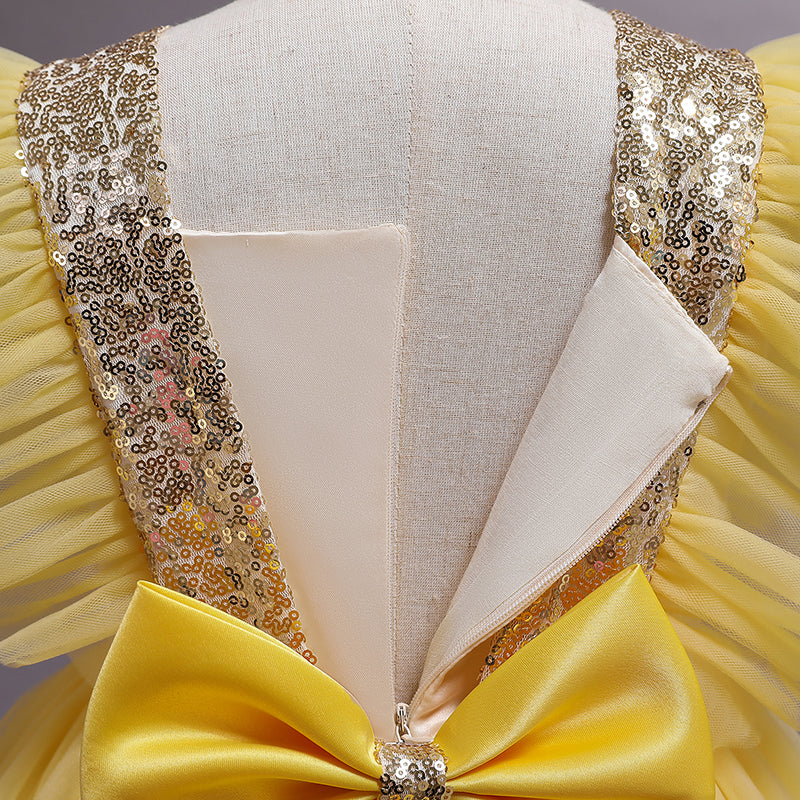 sixsr Girls Ruffles Princess Dress For Kids Wedding Elegant Party Tutu Prom Gown Children Birthday Pageant Communion Formal Vestidos