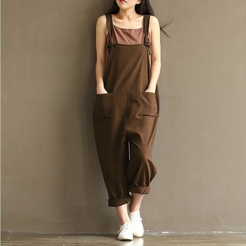 Sixsr Ladies Casual Women Jumpsuits Loose Solid Harem Trousers Casual Ladies Overallpants Playsuits Wide Leg Pants Plus Size 5XL