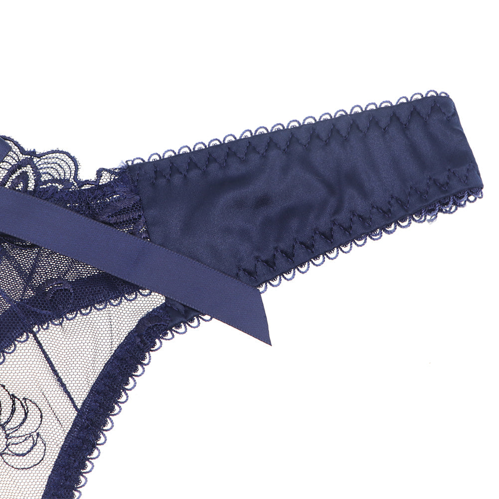 sixsr  Hot 2pcs Women Sexy Ultra-Thin  Breathable Floral Lingerie  Sets Bras+Thongs