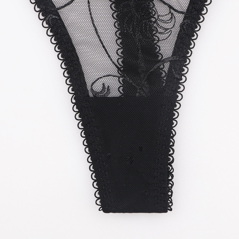 sixsr  Hot 2pcs Women Sexy Ultra-Thin  Breathable Floral Lingerie  Sets Bras+Thongs