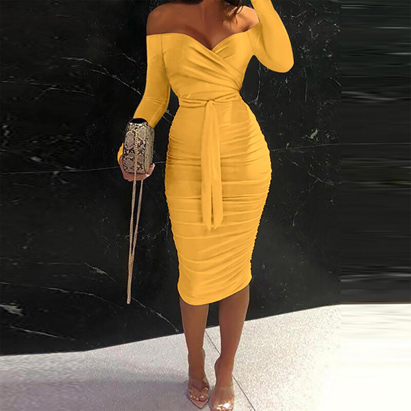 sixsr Women Clothing Asymmetric Collar High Waist Robe Slit Dress Chic Solid Short Sleeve Elegant Fashion Prom Banquet Dress New
