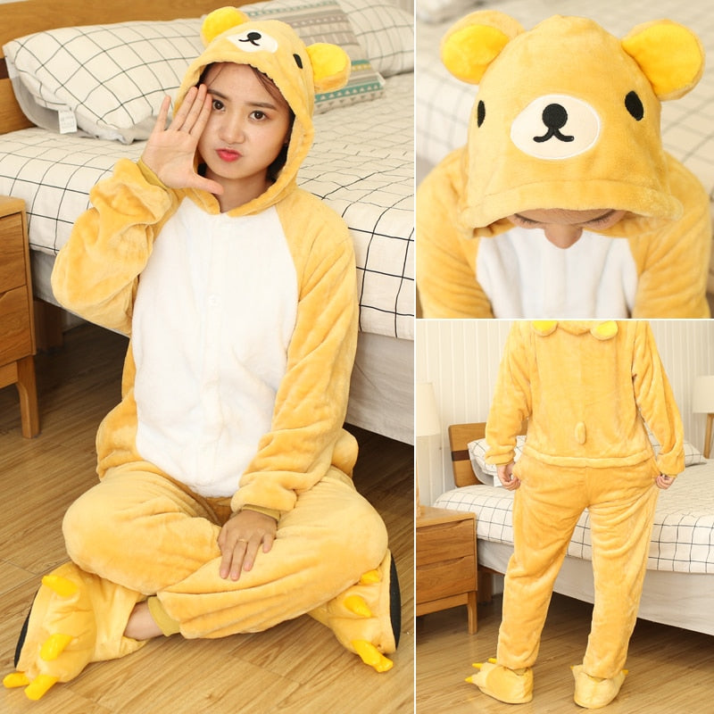 Sixsr Adults Animal Onesie Stitch Pajamas Set Sleepwear Women Winter Unisex Onesies Unicornio Costume Cartoon Flannel Unicorn Pajamas