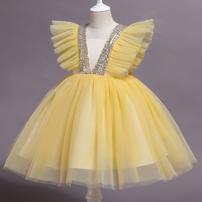 sixsr Girls Ruffles Princess Dress For Kids Wedding Elegant Party Tutu Prom Gown Children Birthday Pageant Communion Formal Vestidos
