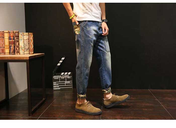 Men Harem Jeans Loose Baggy Casual Joggers Plus Size Hip Hop Denim Pants Camouflage Patchwork Streetwear Trousers Man Clothing