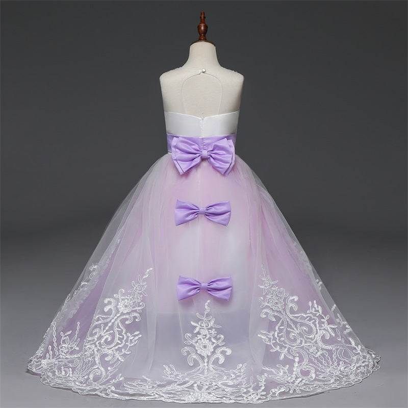 sixsr Red Girl Lace Embroidery Christmas Birthday Party Dress Flower Wedding Gown Formal Kids Dresses For Girls Teen Clothes 6 14 Yrs