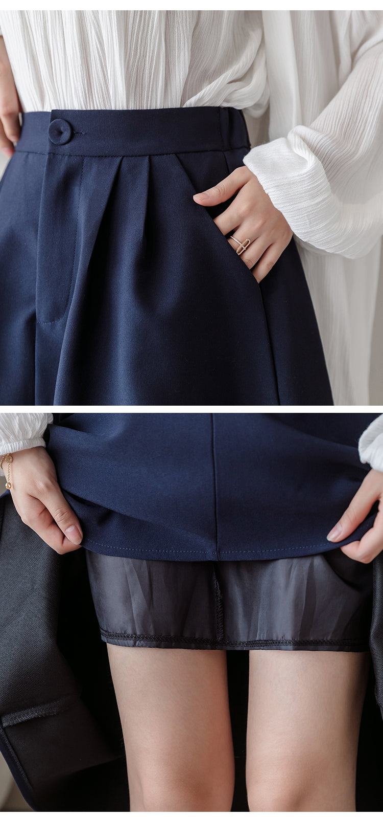 sixsr  New Spring Summer High Waist Midi Skirt Women Casual Pocket Solid Color Loose A-Line Umbrella Skirt Female Petticoat