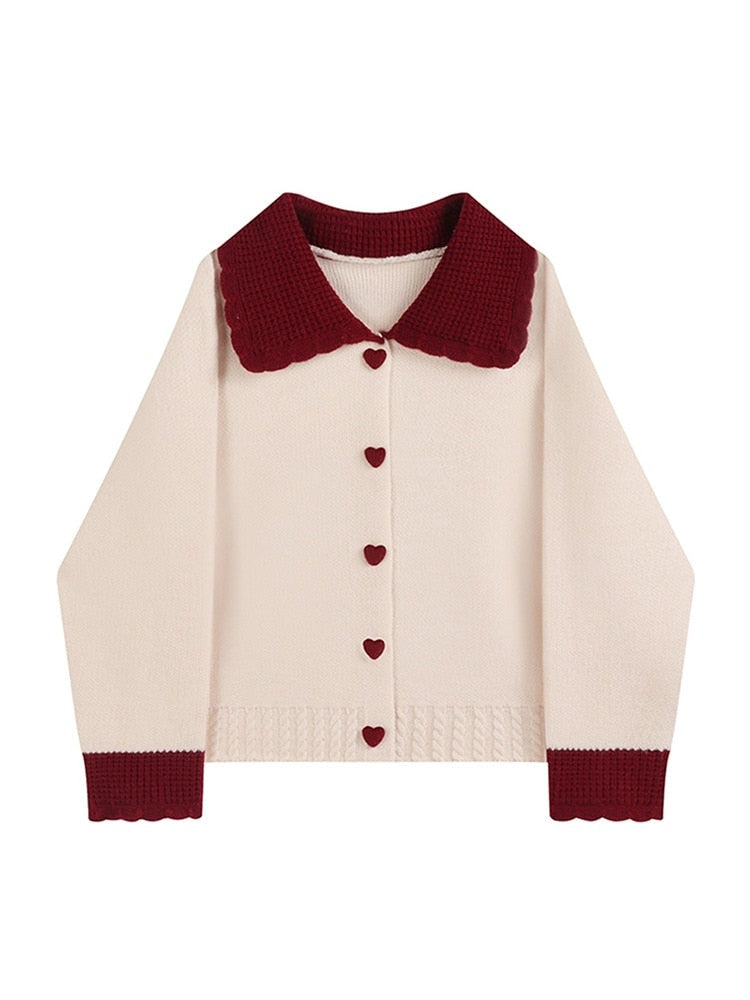 sixsr  High Quality Women's Cashmere Sweater Loose Casual Turn-down Collar Single Breasted Knitted Pullovers Female Elegant Soft Sweet Retro Jumper