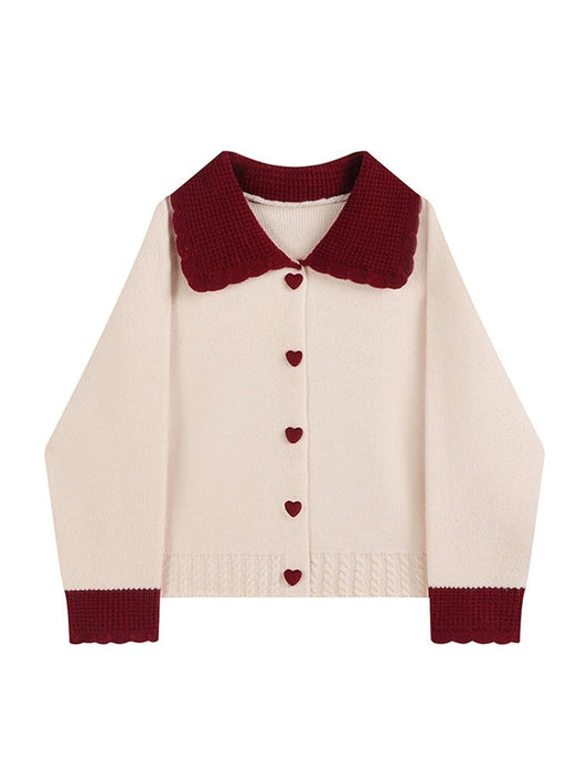 sixsr  High Quality Women's Cashmere Sweater Loose Casual Turn-down Collar Single Breasted Knitted Pullovers Female Elegant Soft Sweet Retro Jumper