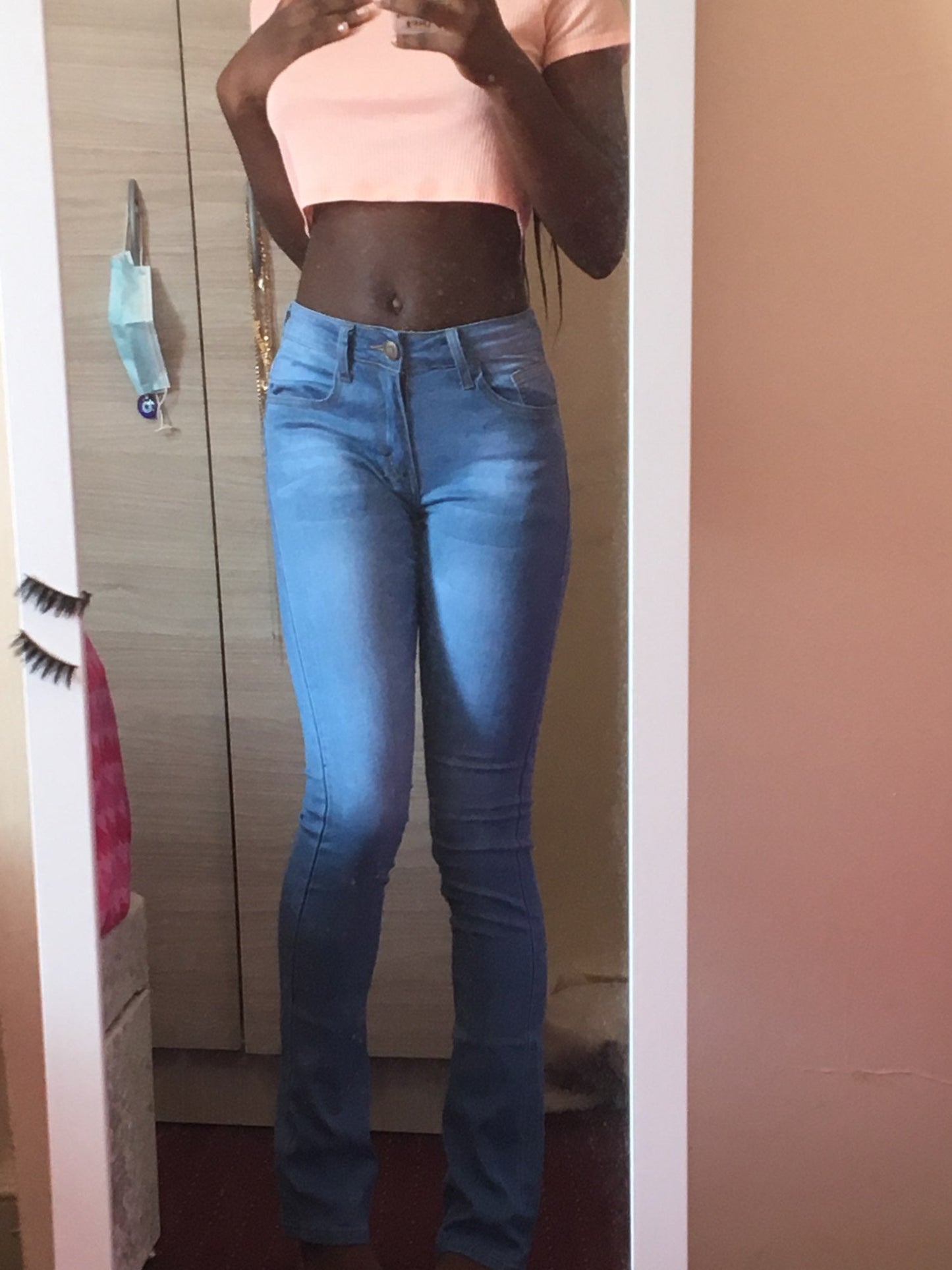 Sixsr  Skinny Flared Jeans Women's Fashion Denim  Pants Bootcut Bell Bottoms Stretch Trousers Women Jeans Woman Jeans Low Rise Jeans