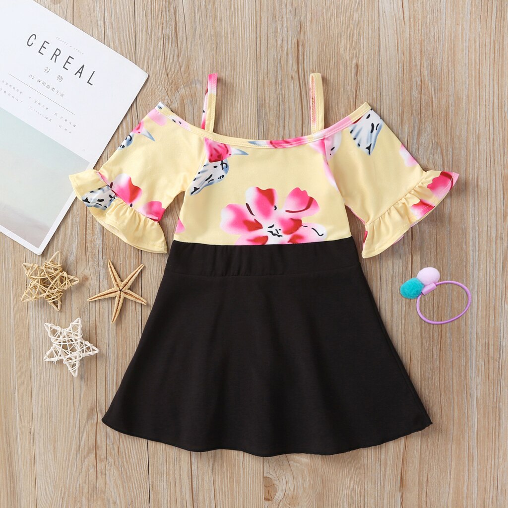 Sixsr Leopard Summer New Fashion Baby Girls Kid Short Sleeve T-shirt Patchwork Girls Dress Short Dresses Princess TUTU Dress 1-6Y