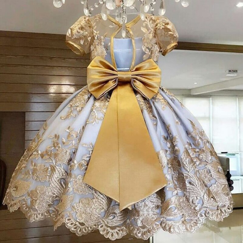 sixsr Girls Ruffles Princess Dress For Kids Wedding Elegant Party Tutu Prom Gown Children Birthday Pageant Communion Formal Vestidos