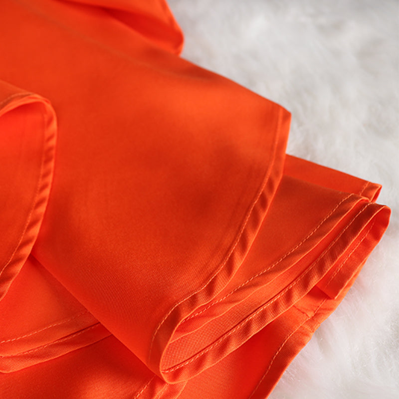 Sixsr Women Dress Bare Shoulder Waist Belt Long A Line Pleated Orange Casual Fashion Female Ladies Elegant New Autumn Summer Robes
