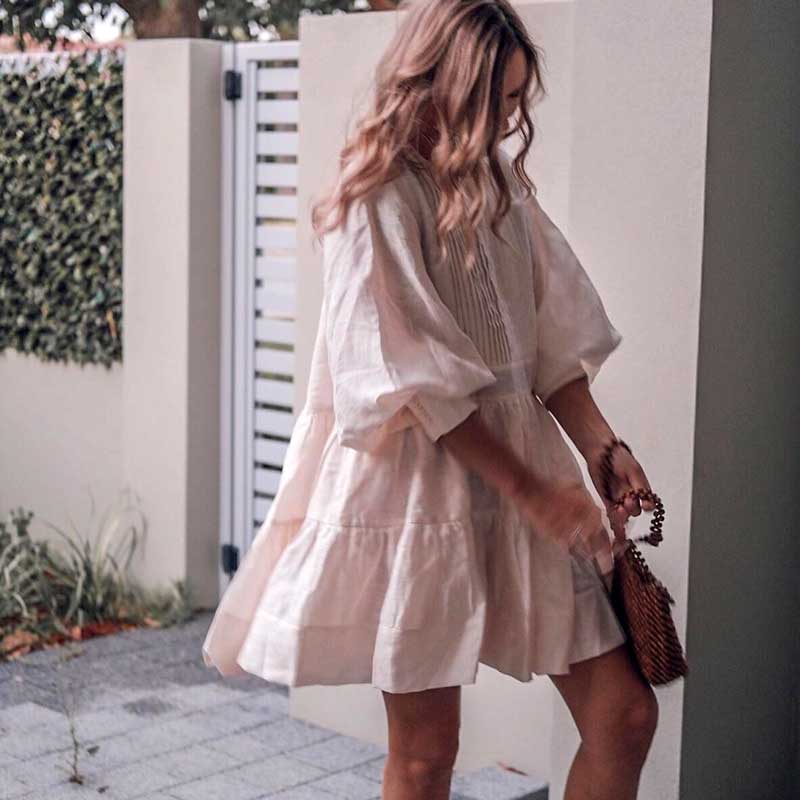 Sixsr pleating women dress long sleeve spring autumn dress fashion ladies dress pockets mini sexy dress women