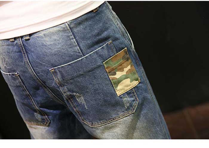 Men Harem Jeans Loose Baggy Casual Joggers Plus Size Hip Hop Denim Pants Camouflage Patchwork Streetwear Trousers Man Clothing