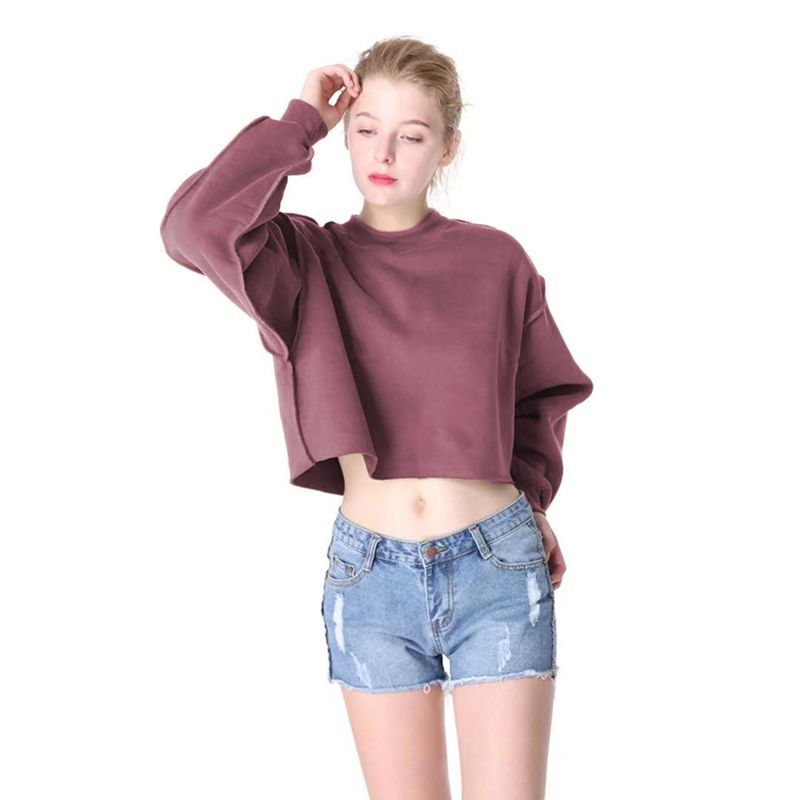 Sixsr Thick Cotton Oversized Women Sweatshirt Hoodies Casual Loose Long Sleeve Harajuku Streetwear Crop Pullover Plus Size Ropa Mujer