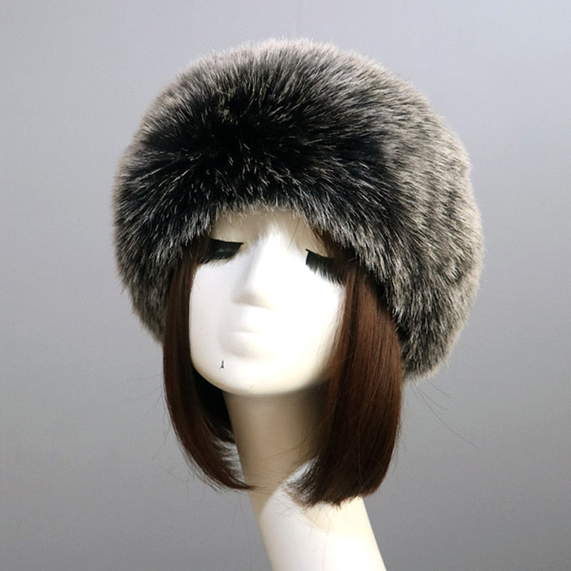 Sixsr New Autumn Winter Caps Female Hats Cuffs Set Fashion Warmth Imitation Quality Design Faux Fur Hat Fox Fur Sleeves Suit Accessary