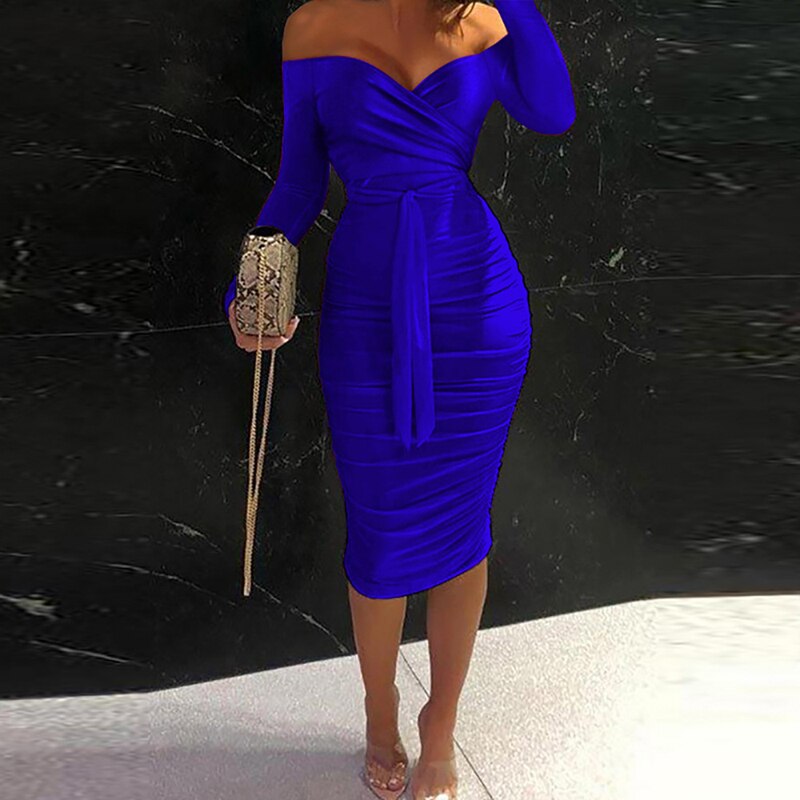 sixsr Women Clothing Asymmetric Collar High Waist Robe Slit Dress Chic Solid Short Sleeve Elegant Fashion Prom Banquet Dress New