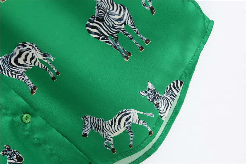 Sixsr women satin blouse long sleeve zebra print shirts vintage office ladies tops femme chandails fashion blusa de mujer Chandails