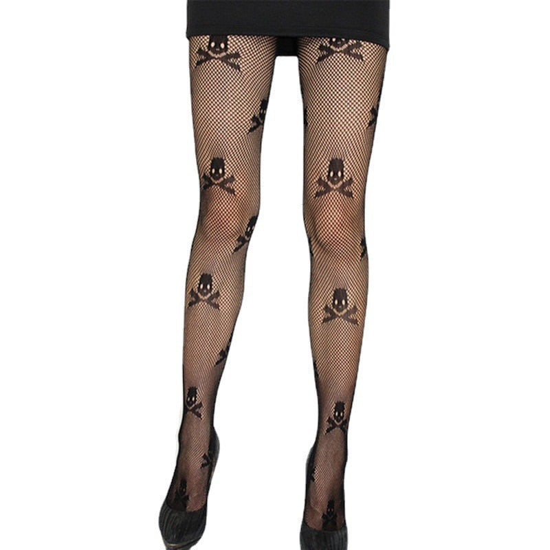 sixsr Women's Pantyhose Fishnet Stockings High Elastic Letter Fishnet Stockings Sexy Luxury High-end Stockings Mesh Hollow Tights