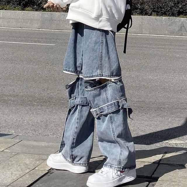 Sixsr Vintage Streetwear Cargo Pants Women Harajuku Street Loose Straight Women Jeans Casual Slim Versatile High Waisted Jeans Pants