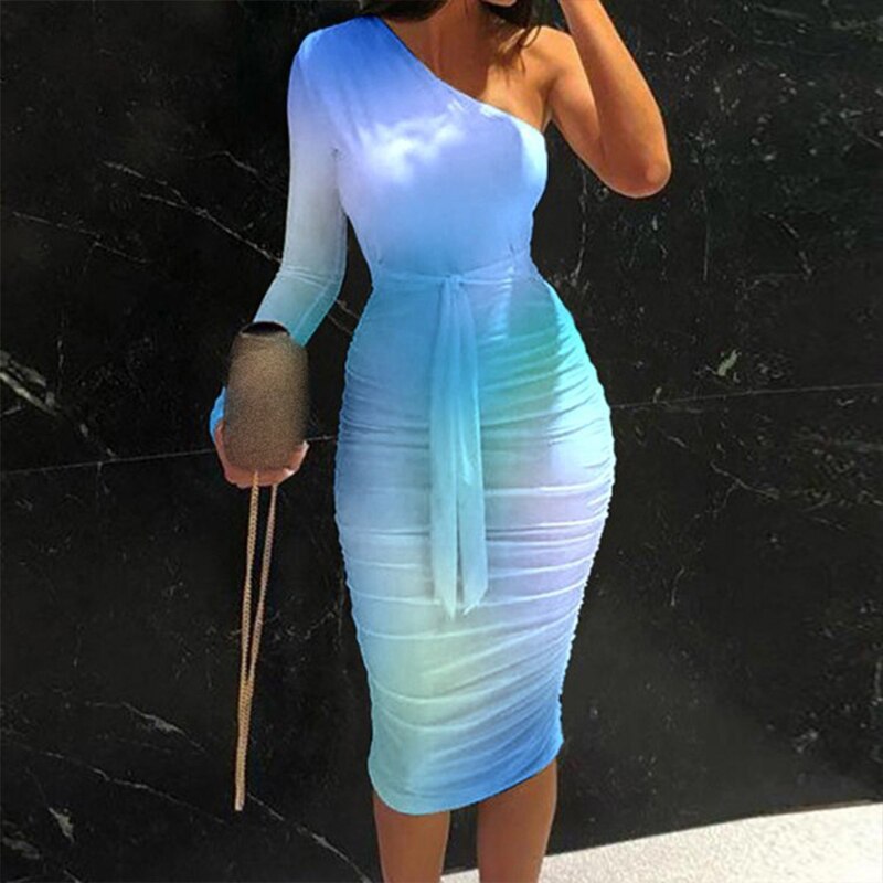 sixsr Women Clothing Asymmetric Collar High Waist Robe Slit Dress Chic Solid Short Sleeve Elegant Fashion Prom Banquet Dress New