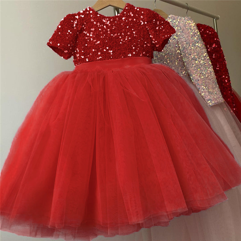 sixsr Girls Ruffles Princess Dress For Kids Wedding Elegant Party Tutu Prom Gown Children Birthday Pageant Communion Formal Vestidos