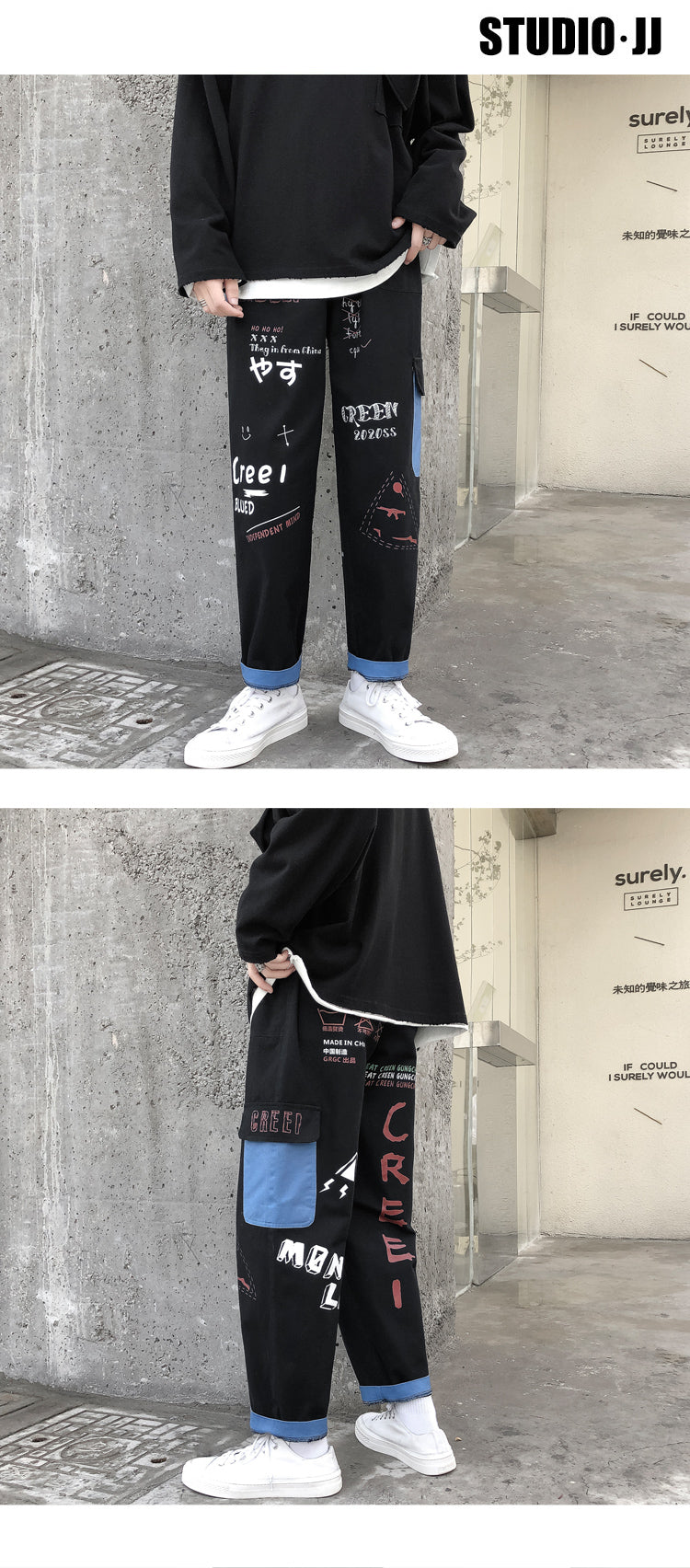 Straight Denim Jeans Men Graphic Printed Jeans 2024 Streetwear Jeans Man Wildleg Pants Hip Hop Korean Harajuku Fashion Pants